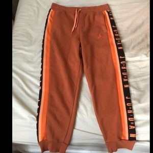Nike Taped Orange Jordan Air Gradient Fleece Pants